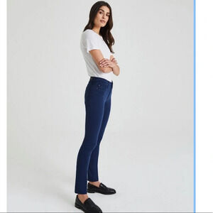 AG ADRIANO GOLDSCHMIED THE PRIMA NAVY BKUE MID RISE CIGARETTE PANTS